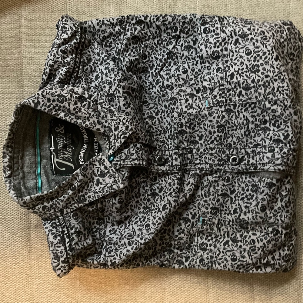 Limited Edition Tranquility & Mayhem Skull Print Men’s Dress Shirt